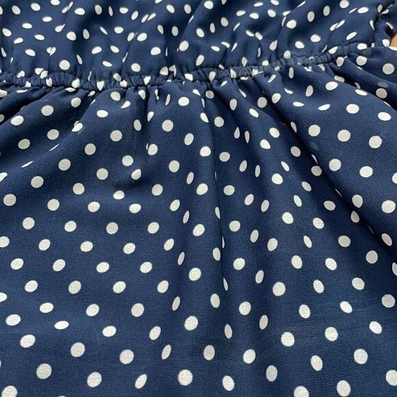 Divided Navy/white polka dot sleeveless mini summer dress. Size 4 - Picture 5 of 8